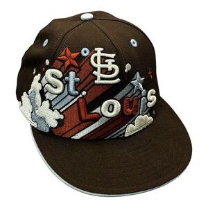 New Era 59FIFTY St. Louis Cardinals Hat 7 1/8 Brown Graphic Embroidered Fitted